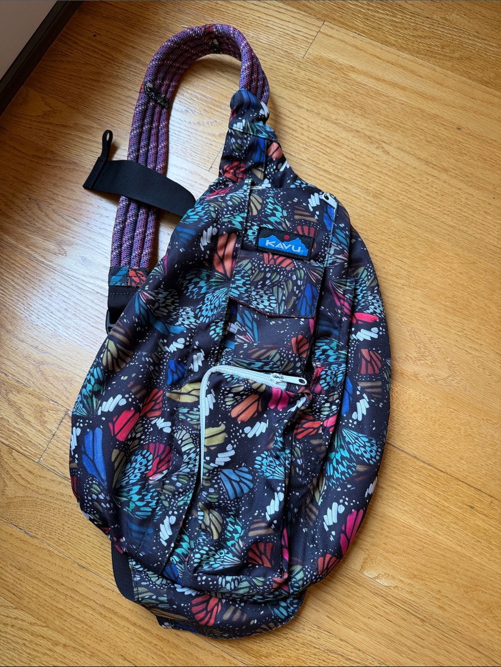 KAVU Multicolor Butterfly Print Sling Bag